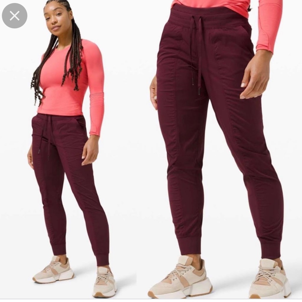 Lululemon studio dance joggers. Size 6. GUC. Wine colour.